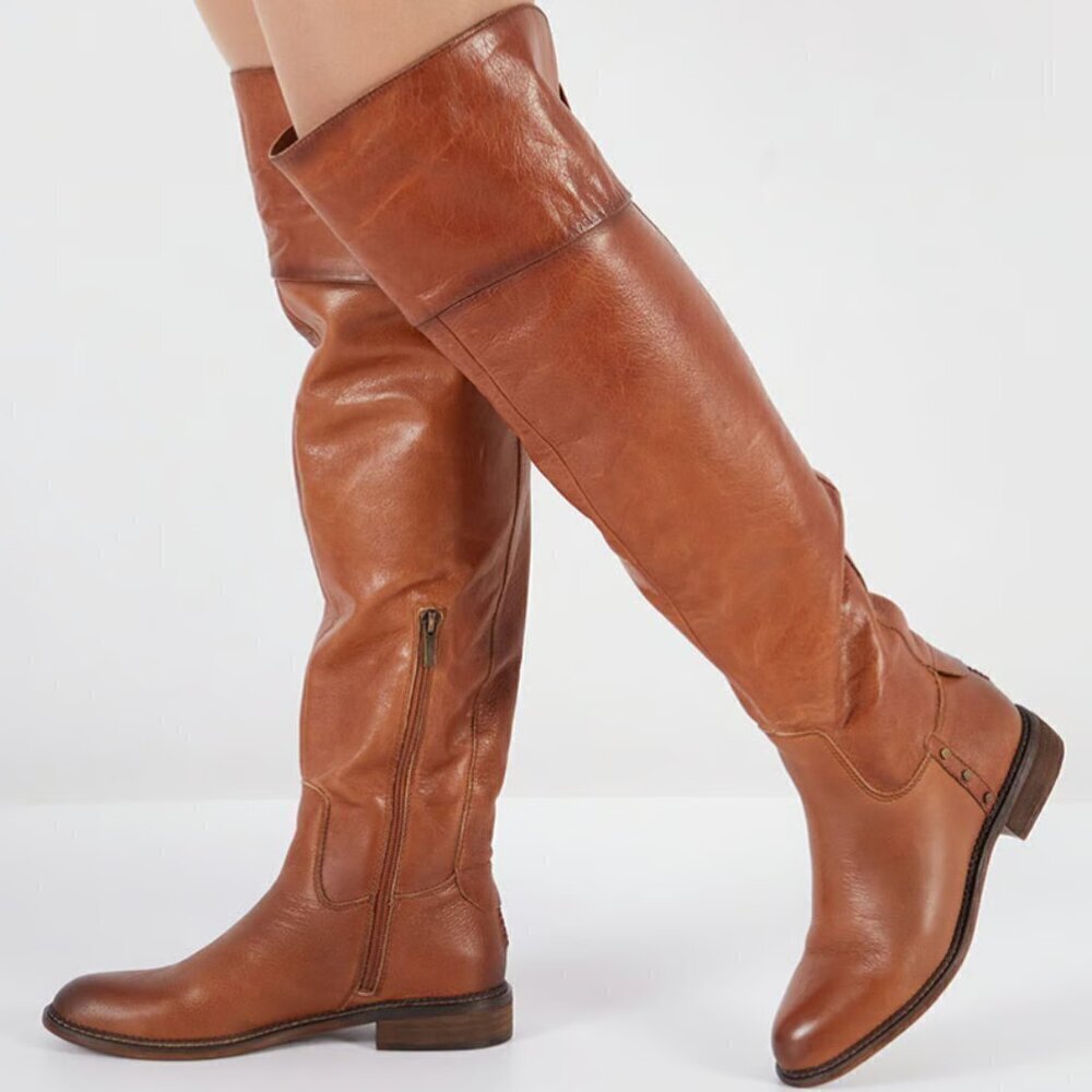 Franco Sarto Leather Over the Knee Boots Haleen (Wide Calf)